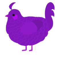 A violet chicken with a lace pattern