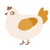 A cream and orange chicken