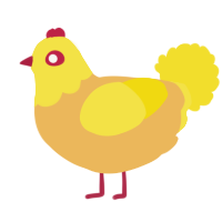 A honey and yellow chicken with a head pattern