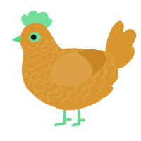 A orange chicken with a lace pattern