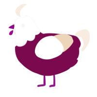 A wine and cream chicken with a head pattern