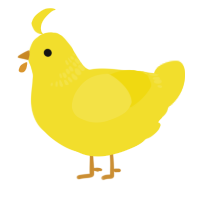 A yellow chicken with a neck-band pattern