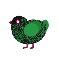 (unnamed), a black and viridian chicken with a double-lace pattern