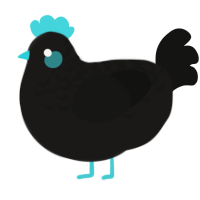 A sable and black chicken with a half-lace pattern