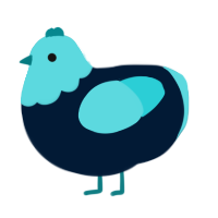 A tumblr and aqua chicken with a head pattern