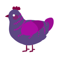A overcast and plum chicken with a half-bar pattern