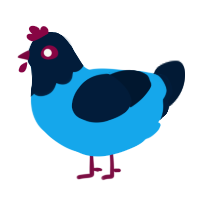 A sky and tumblr chicken with a head pattern
