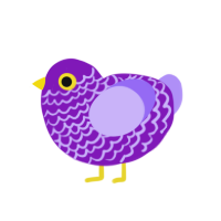 Jolly Rancher Grape, a violet and lilac chicken with a lace pattern