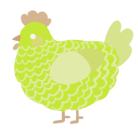 A lime and lemon chicken with a lace pattern