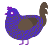 A indigo and bark chicken with a lace pattern