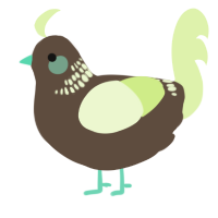 A bark and apple chicken with a neck-band pattern