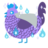 A lilac and overcast chicken with a lace pattern