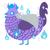 A lilac and overcast chicken with a lace pattern