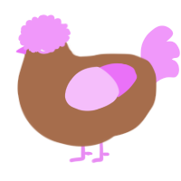 A brown and lavender chicken
