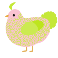 A rose and lime chicken with a double-lace pattern