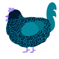 A tumblr and sea chicken with a double-lace pattern