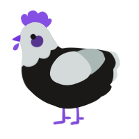 A sable and silver chicken with a head pattern