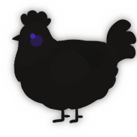 A sable chicken with a head pattern