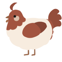 A cream and russet chicken with a head pattern