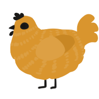 A orange chicken with a bar pattern