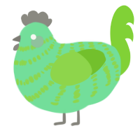 A spring and grass chicken with a bar pattern