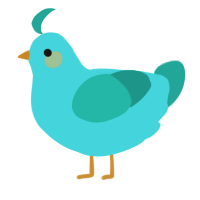 A aqua and turquoise chicken