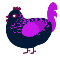 A tumblr and amethyst chicken with a half-lace pattern