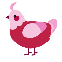 A crimson and pink chicken with a head pattern