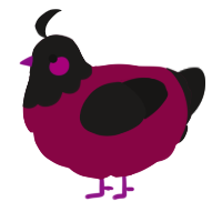 A maroon and sable chicken with a head pattern