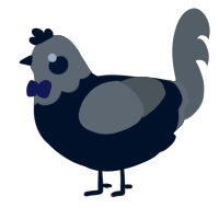 A tumblr and ash chicken with a head pattern