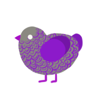 (unnamed), a ash and violet chicken with a double-lace pattern