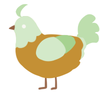 A gold and gluppy chicken with a head pattern