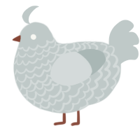 A silver chicken with a lace pattern