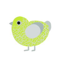 Frosty Greentini, a lime and silver chicken with a double-lace pattern