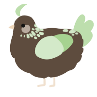 A bark and gluppy chicken with a neck-speckle pattern