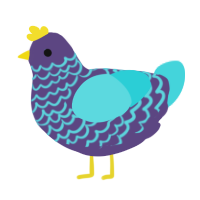 A overcast and aqua chicken with a lace pattern