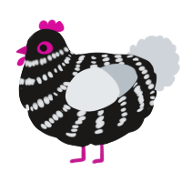 A sable and mist chicken with a bar pattern