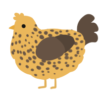 A honey and bark chicken with a speckle pattern