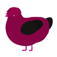 A maroon and black chicken