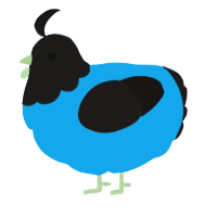 A sky and sable chicken with a head pattern