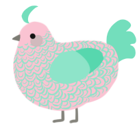 A rose and mint chicken with a double-lace pattern