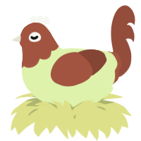 A apple and russet chicken with a head pattern