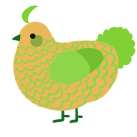 A honey and grass chicken with a lace pattern