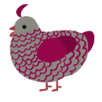 A ash and maroon chicken with a lace pattern