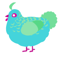 A aqua and spring chicken with a half-lace pattern