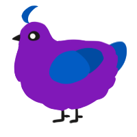 A violet and ultramarine chicken