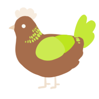 A brown and lime chicken with a neck-band pattern