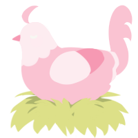 A rose chicken with a head pattern