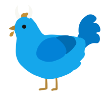 A sky and sapphire chicken