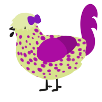 ノンバイ二ー, a lemon and plum chicken with a speckle pattern